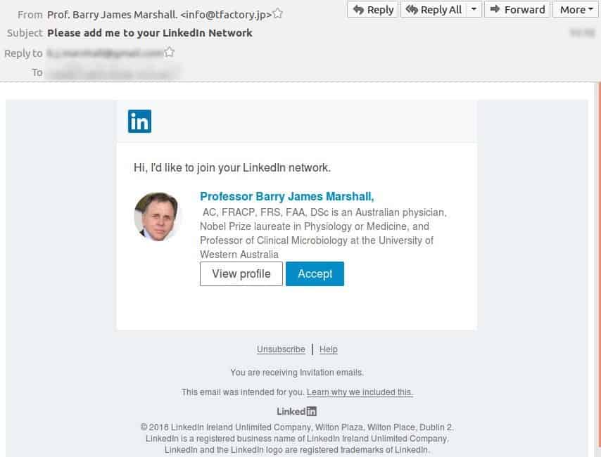 LinkedIn- Fake Invitation Request