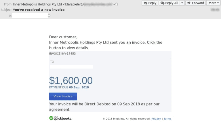 QuickBooks – Fake Invoice